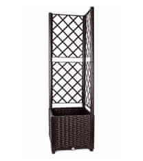 Aga Vrtni korito s trelišči 40x40x135 cm Temno rjavo