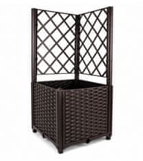 Aga Vrtni korito s trelišči 40x40x135 cm Temno rjavo