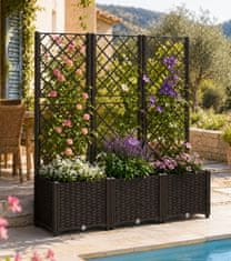 Aga Vrtni korito s pergolo 120x40x135 cm Rjavo