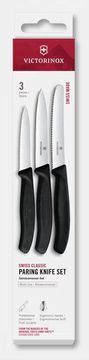 Victorinox 6.7113.34 set 3v1 za zelenjavo, 2x nazobčan in 1x raven nož 8/11 cm, črni
