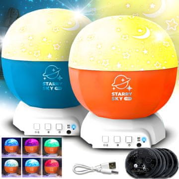 shumee Heckermann 168K-W LED zvezdni projektor moder + oranžen