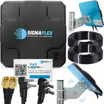 shumee Signaflex X-CROSS antenski komplet 2x22dBi 10m SMAm + konektor 15cm FMEm-CRC9+TS9+SMA (3v1) + BTS zemljevid