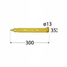DOMAX DOMAX Tračni tečaj 300 mm Ø13 ZLATI CINK vrata, vrata