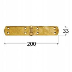 DOMAX DOMAX francoski tečaj 200x33x2,5mm ZLATO-CINK za skrinjo
