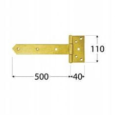 DOMAX DOMAX Tečaj za vrata 500x40x4mm ZLATI CINK vrata, vrata
