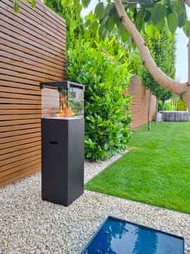 Embrisa Home Bioetanolni kamin PATIO BESTIA črn – samostoječi zunanji kamin z steklom 3L
