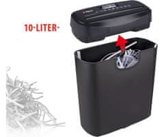 Alpina uničevalec dokumentov, 190 W, 10L, črn