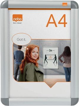 Nobo Okvir za sliko a4 210x297 aluminij s klip pripenjanjem 1902214