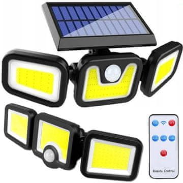 Verkgroup 100 LED COB solarna stenska svetilka s senzorjem gibanja 2400mAh IP67 daljinec