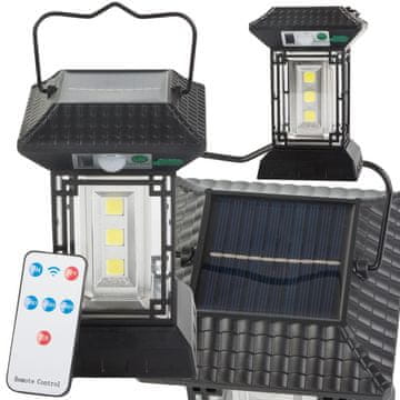 Verkgroup Potovalna aku. 2400mAh solarna LED luč za kampiranje s senzorjem USB daljinec