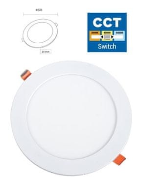 Optonica LED vgradni slim panel 6W 420lm okrogel 3CCT + napajalnik