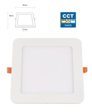 Optonica LED vgradni slim panel 3W 210lm kvadraten 3CCT + napajalnik