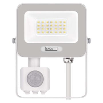 Emos ZS2324W Glaro LED reflektor, PIR, 20 W, IP54, 2000 lm, nevtralna bela, bel