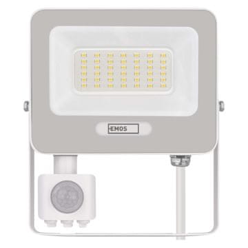 Emos ZS2334W Glaro LED reflektor, PIR, 30 W, IP54, 3000 lm, nevtralna bela, bel