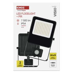 Emos ZS2943 Visio LED reflektor s senzorjem, 50 W, črn