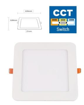 Optonica LED vgradni slim panel 6W 420lm kvadraten 3CCT + napajalnik