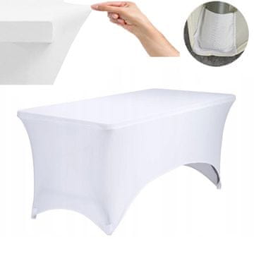 shumee ELASTIČNA PREVLEKA ZA GLADEK BEL PRT ZA CATERING MIZO 240x90cm 180g