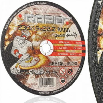 Rapid Rezalni disk za kovino, nerjaveče jeklo, 230x1,9x22,2 mm M08255