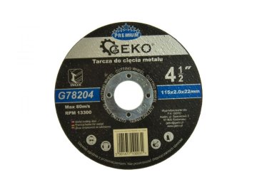 GEKO Rezalna plošča za jeklo, nerjaveče jeklo, 115x2,0x22mm PREMIUM G78204