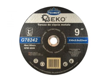 GEKO Rezalna plošča za jeklo, nerjaveče jeklo, 230x2,0x22mm PREMIUM G78242