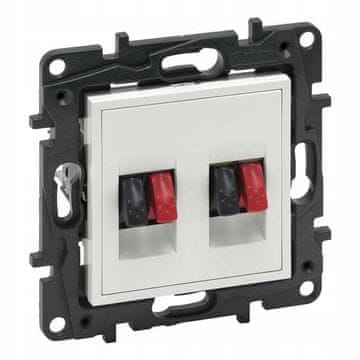 LEGRAND NILOE STEP MODUL BELA VTIČNICA ZA HI-FI ZVOČNIKE 2X TERMINALA 4MM2 863186