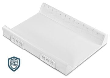 shumee PREVIJALNA MIZA Z VARNOSTNIM SISTEMOM 70 CM - BREZ POTISKA - PLATINASTA