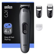 Braun AIO 3500 strižnik za lase in brado, siv