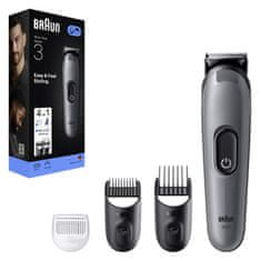 Braun AIO 3500 strižnik za lase in brado, siv