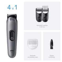Braun AIO 3500 strižnik za lase in brado, siv