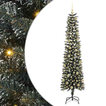 Vidaxl Umestno božično drevo Zelena 210 cm PVC, plastika in jeklo