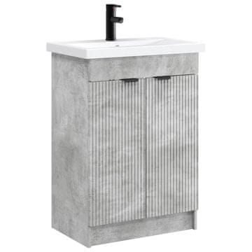 Vidaxl Komplet pohištva za kopalnico Betonsko siva 78,5 x 37,5 x 81 cm