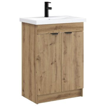 Vidaxl Komplet pohištva za kopalnico Artisan hrast 56 x 37,5 x 81 cm