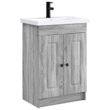 Vidaxl Komplet pohištva za kopalnico Siva Sonoma 78,5 x 37,5 x 81 cm