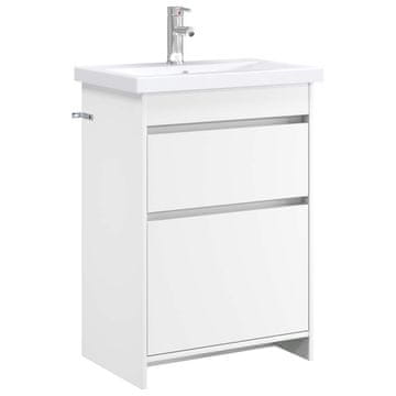 Vidaxl Komplet pohištva za kopalnico Bela 61 x 40 x 84,5 cm