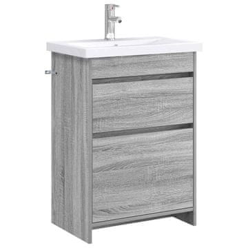 Vidaxl Komplet pohištva za kopalnico Siva Sonoma 61 x 40 x 84,5 cm