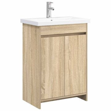 Vidaxl Komplet pohištva za kopalnico Sonoma hrast 81 x 40 x 84,5 cm