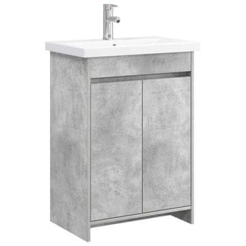 Vidaxl Komplet pohištva za kopalnico Betonsko siva 81 x 40 x 84,5 cm
