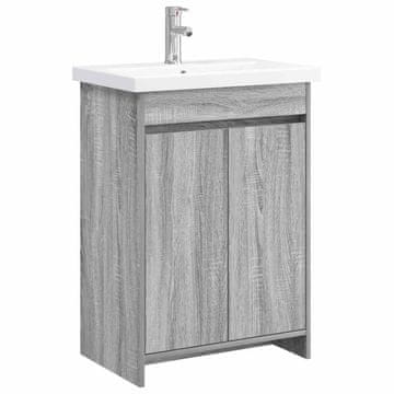 Vidaxl Komplet pohištva za kopalnico Siva Sonoma 81 x 40 x 84,5 cm