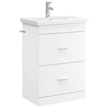 Vidaxl Komplet pohištva za kopalnico Bela 61 x 40 x 84,5 cm