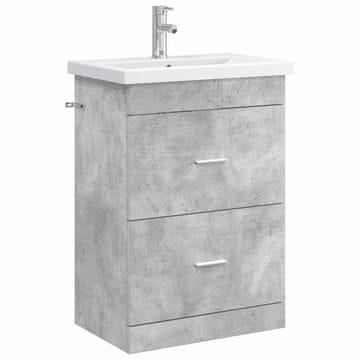 Vidaxl Komplet pohištva za kopalnico Betonsko siva 61 x 40 x 84,5 cm