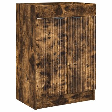 Vidaxl Omarica pod umivalnikom Dimljen hrast 56 x 37,5 x 81 cm
