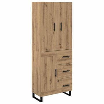 Vidaxl Visok predalnik 2 szt. Umetni hrast 69,5 x 34 x 180 cm