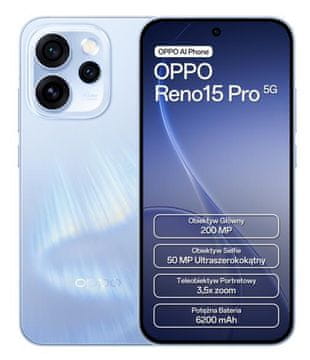 Oppo OPPO Reno 15 Pro 5G pametni telefon 12 GB/512 GB modre barve