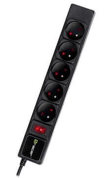 Tracer PowerGear 3,0 m podaljšek (5 vtičnic) črne barve