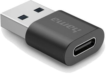 Hama HAMA USB-A na USB-C 3.2 Gen2 10 Gb/s adapter črne barve