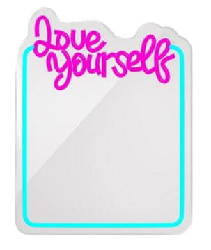 shumee FOREVER TF1 Love Yourself Barvito neonsko LED ogledalo svetlo modro in roza