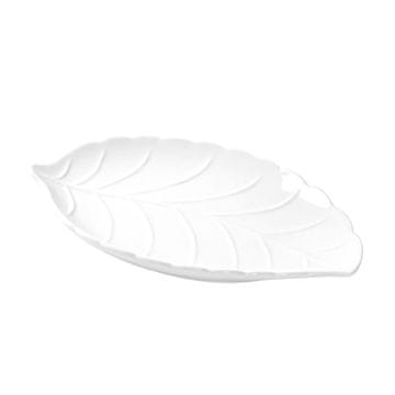Brandani Servirni krožnik List 26x18cm / bel / porcelan