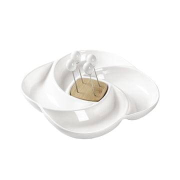 Brandani Servirni krožnik 4-delni 24xh3,8cm / porcelan les