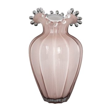 Evviva Vaza Blossom 17xh28cm / rozasto-bela / steklo