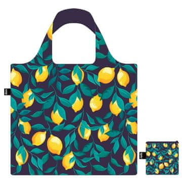 LOQI Nakupovalna vrečka Lemons Blue 50x42/69cm / zložljiva / recik. poliester